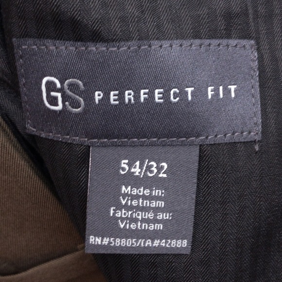 GS Perfect Fit Dress Pants Mens Size 54/32 Olive Green Alterable Trousers New - Picture 3 of 12